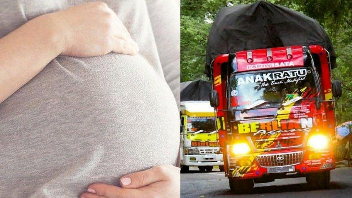 Ilustrasi berita ibu hamil nebeng truk untuk menuju ke tempat bidan persalinan.