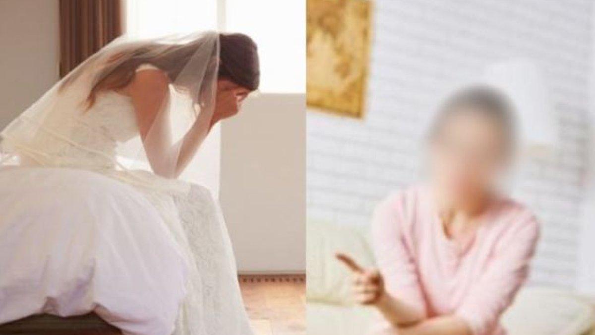 Ilustrasi pengantin wanita sedih