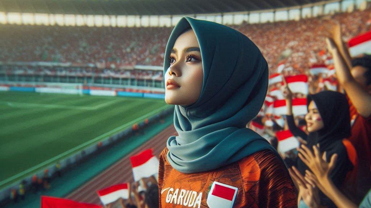 TIMNAS INDONESIA PUTRI - Ilustrasi suporter sedang menyaksikan pertandingan Timnas Indonesia. Garuda Pertiwi akan melawan Pakistan dalam Kualifikasi Piala Dunia Wanita 2026 pada 2 Juli 2025.