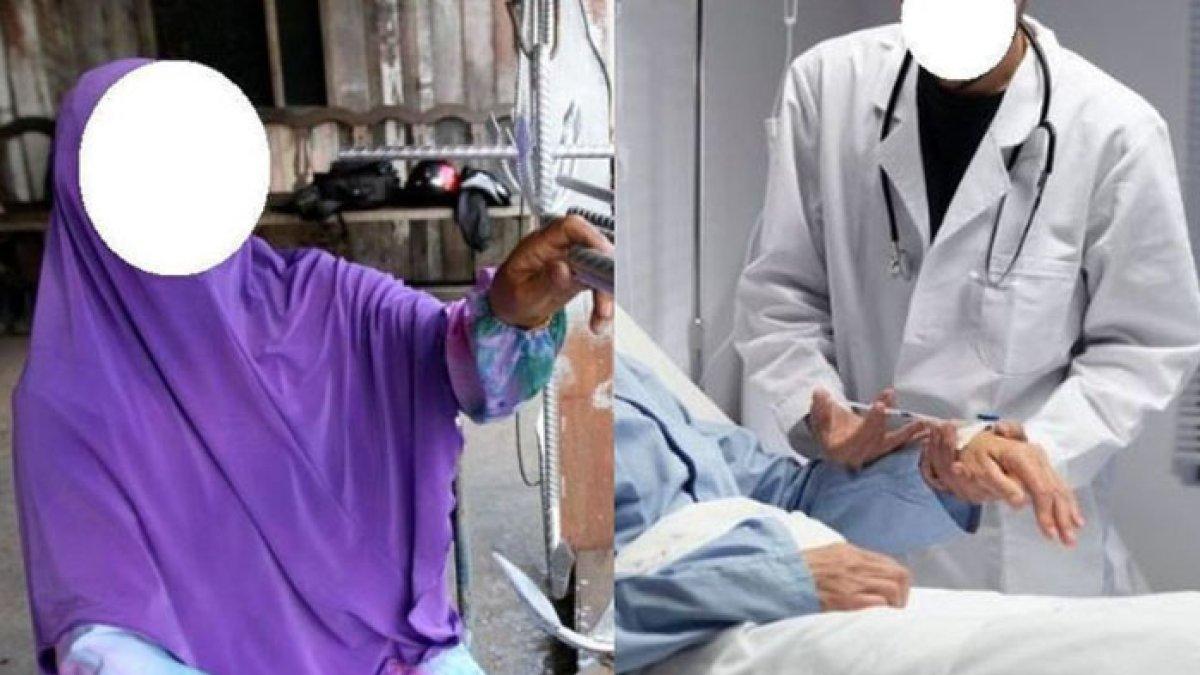 Ilustrasi wanita sakit dan dokter
