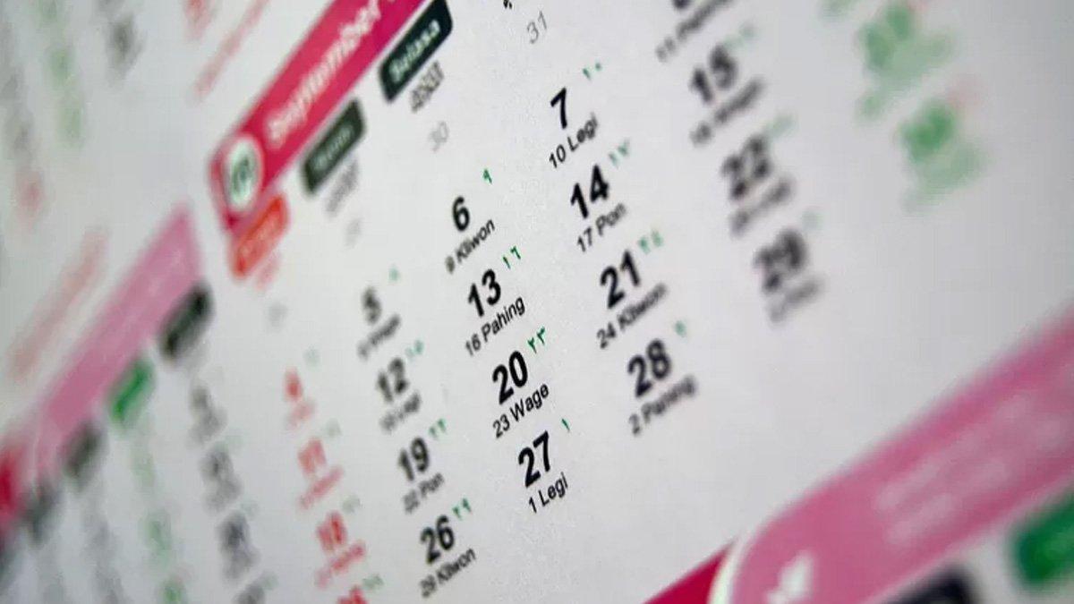 KALENDER WETON JAWA - Ilustrasi kalender dengan weton Jawa.