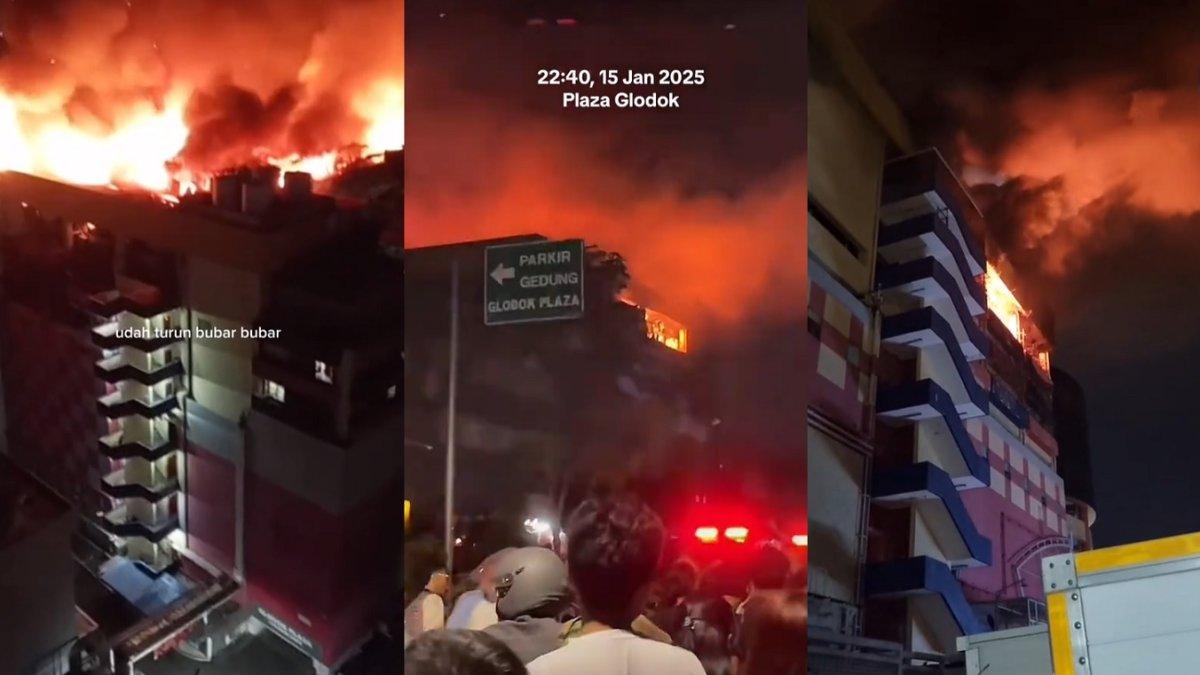 IGlodok Plaza di Tamansari, Jakarta Barat terbakar pada Rabu (15/1/2025) malam.