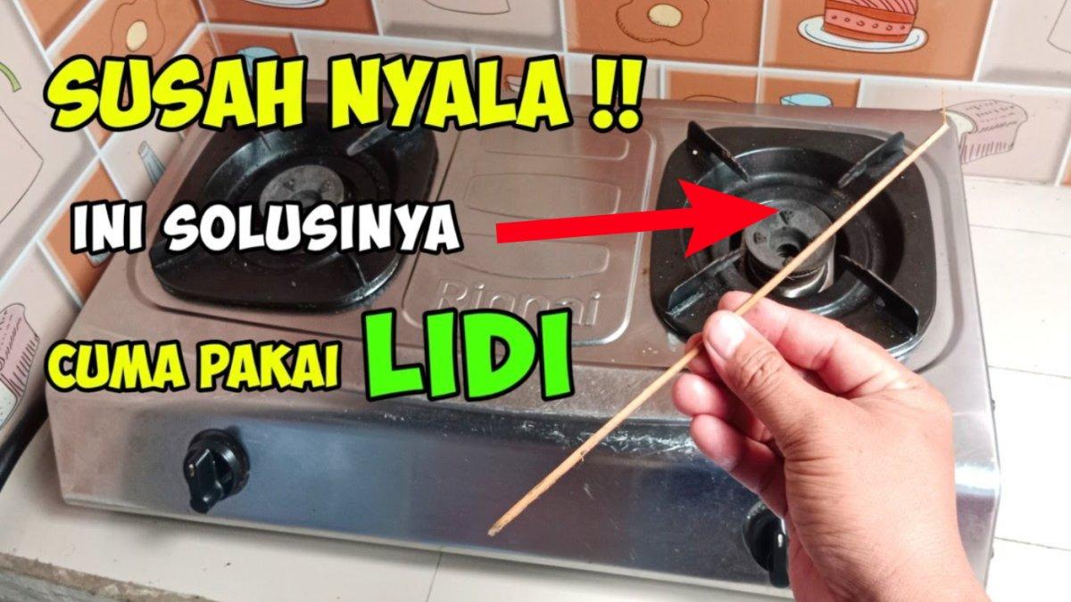 Inilah solusi kompos gas tidak mau nyala, gampang banget cuma pakai lidi, colok bagian ini, api langsung biru!