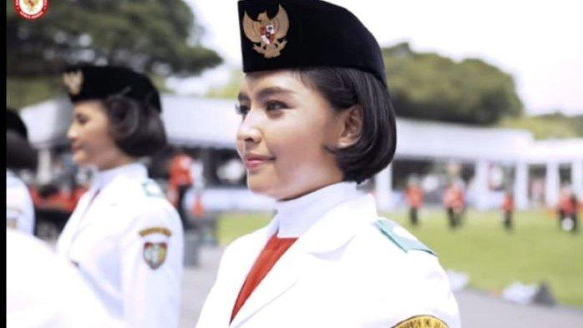 Inolla Jovial Gwineth Jacob (15), pelajar Jakarta Utara yang menjadi salah satu anggota Paskibraka Nasional 2023 utusan DKI Jakarta.