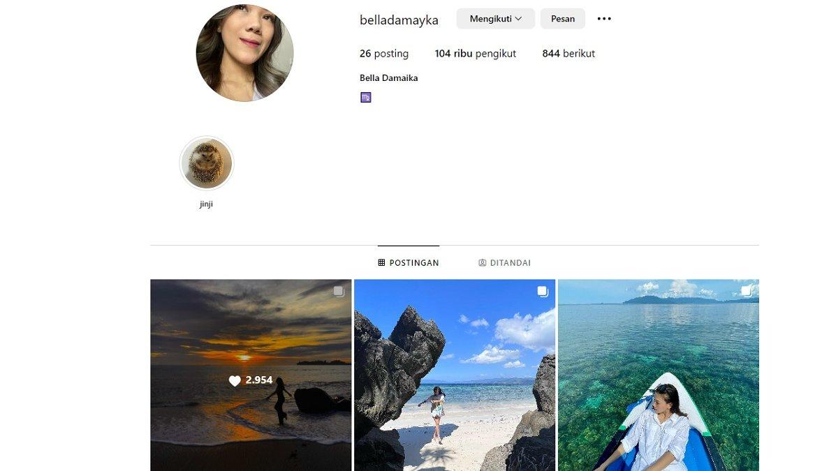 Instagram Bella Damaika aktif lagi