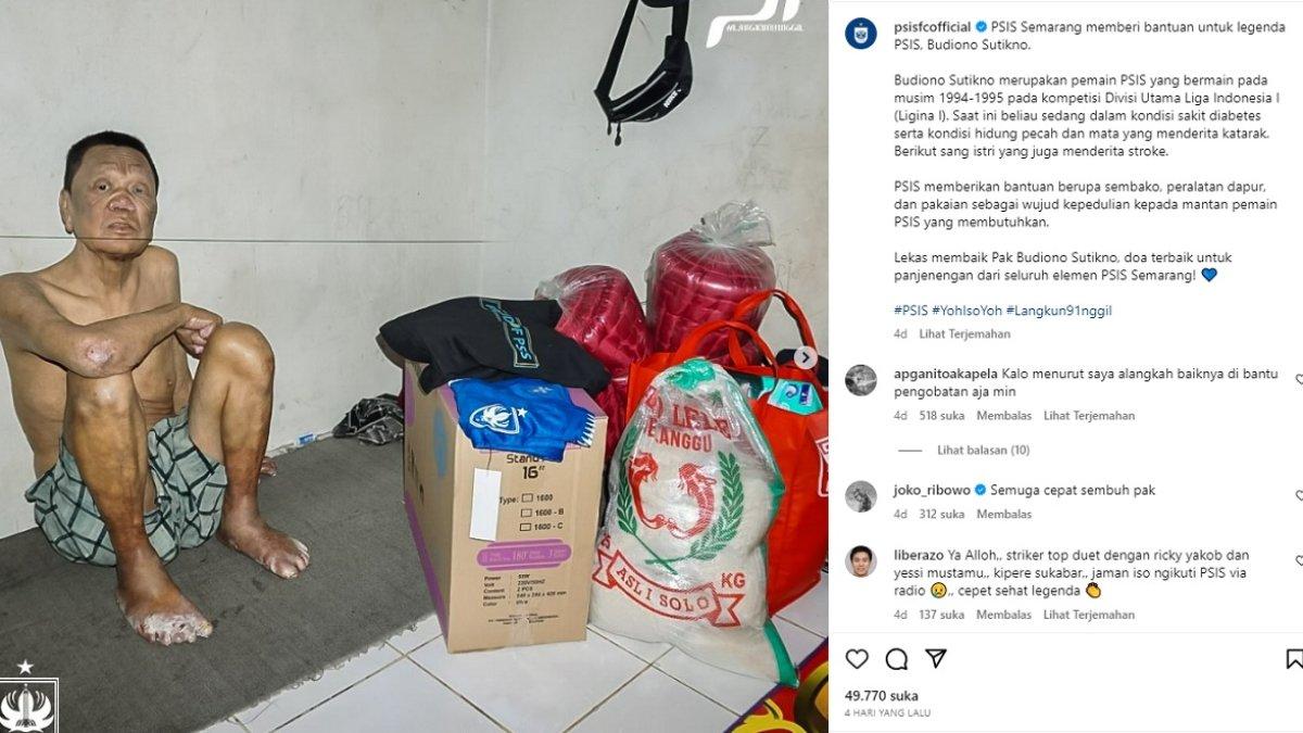 Instagram PSIS Semarang mengungkap kondisi Budiono Sutikno