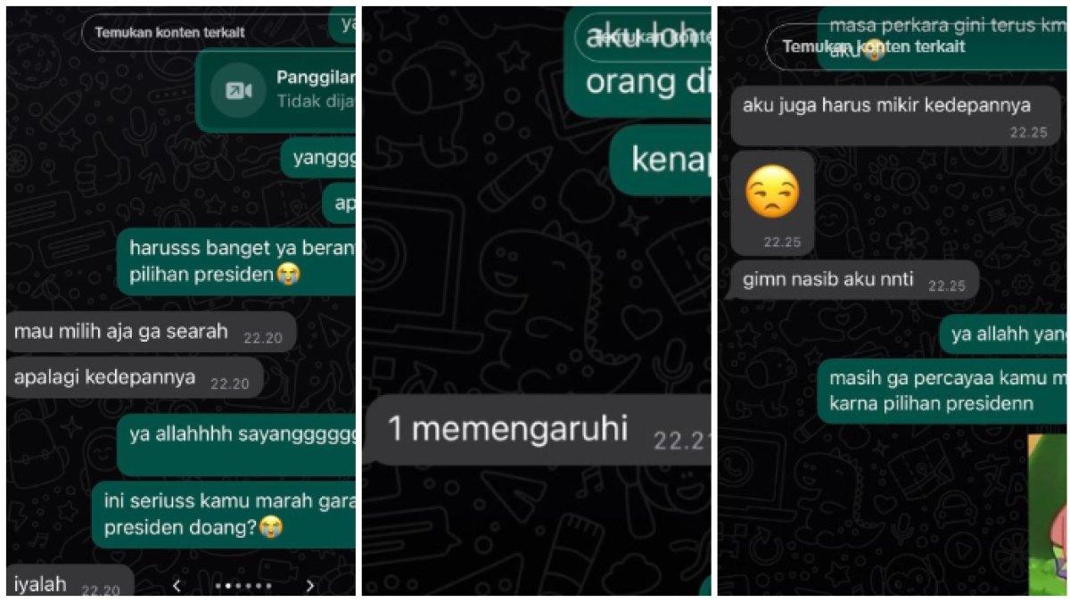 Irfan tunjukkan chat sang kekasih yang marah gara-gara beda pilihan capres