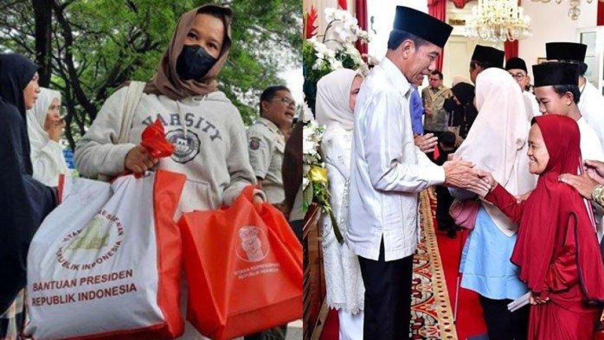 Isi bingkisan untuk warga dari acara open house Presiden Jokowi di Istana Negara