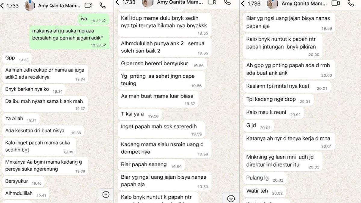 Isi chat Raffi Ahmad dengan Amy Qanita