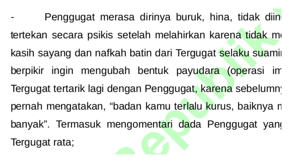 Isi putusan cerai Ria Ricis (penggugat) dan Teuku Ryan (tergugat)