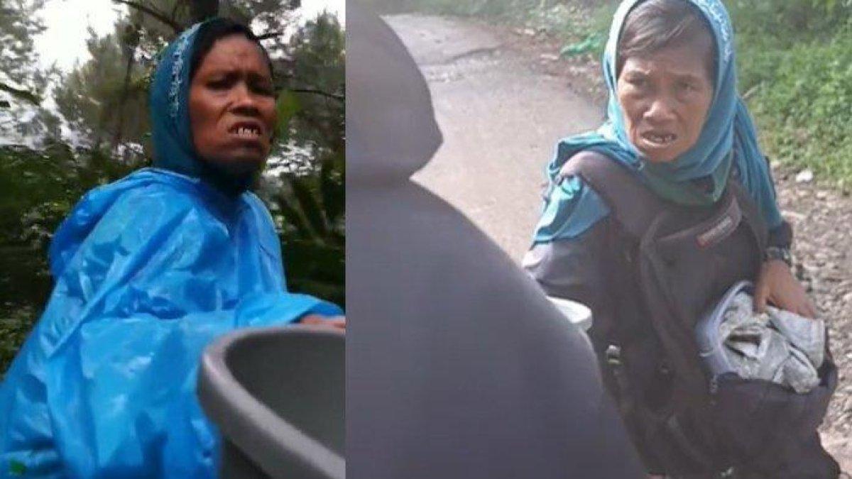 Isi tas hitam pengemis 'a kasihan a' ternyata air minum dan barang usang