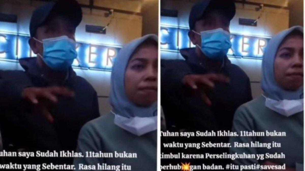 Istri tak mengakui suaminya saat kepergok jalan dengan pria lain.