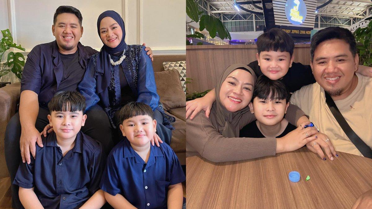 Ivander Haykal Firdaus anak Daus Mini bersama ayah sambung dan adiknya.