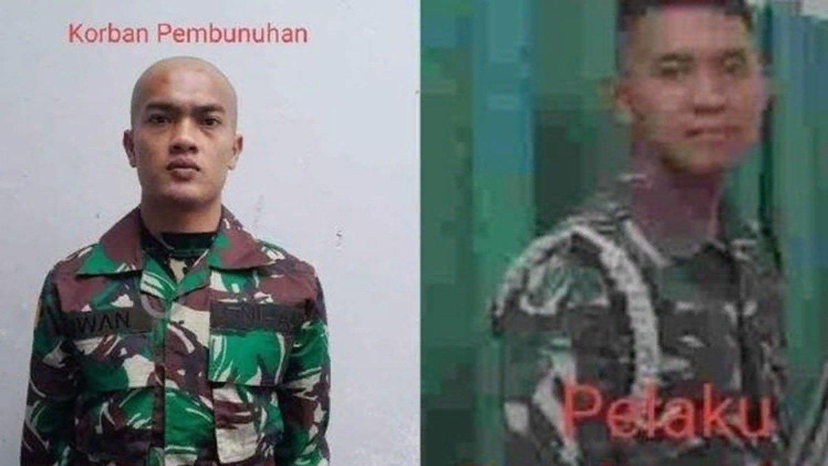 Kolase foto mendiang Iwan Sutrisman Telaumbanua dan terduga pelaku Serdan Adan Aryan Marsal.