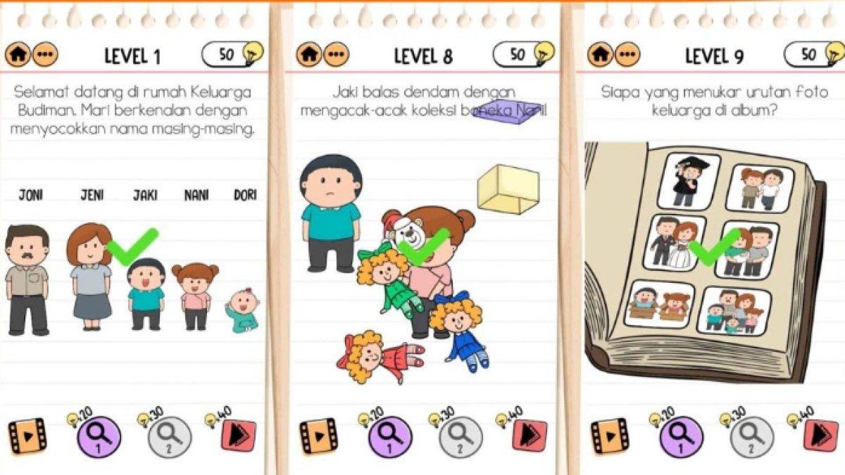 JAWABAN TEBAK GAMBAR,- Kunci jawaban dari Tebak Gambar 'Brain Test' Level 1-50 yang dijamin akurat dan membantu kamu naik level dengan mudah.