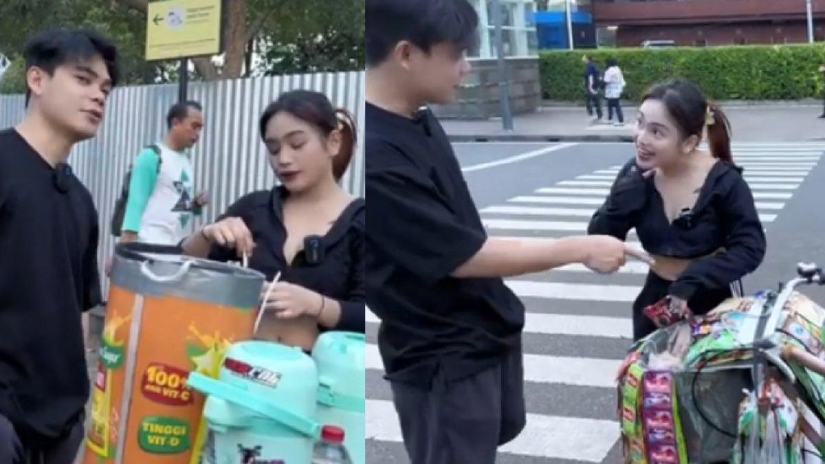 JEJE SLEBEW JUALAN KOPI,- Nasib terbaru Jeje Slebew setelah tiga tahun menghilang, kini jualan kopi starling di kawasan Sudirman, Jakarta.