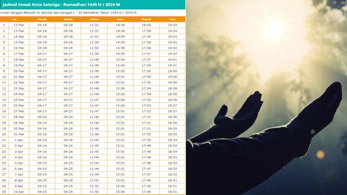 Jadwal buka puasa dan sahur Kabupaten Salatiga selama sebulan penuh Ramadhan 2024/1445 H.