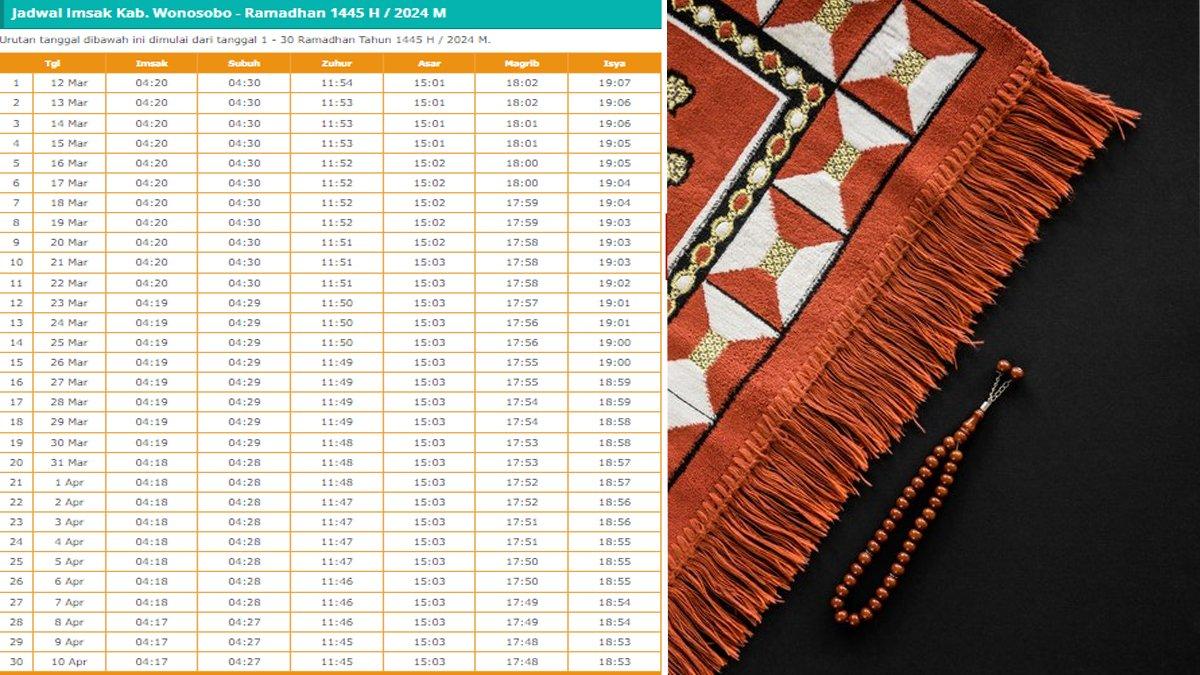 Jadwal buka puasa dan sahur Kabupaten Wonosobo selama sebulan penuh Ramadhan 2024/1445 H.