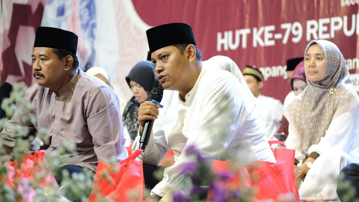 Jajang Prihono saat memberikan sambutan pada acara Klaten Berdzikir dan Bersholawat (KBBS)