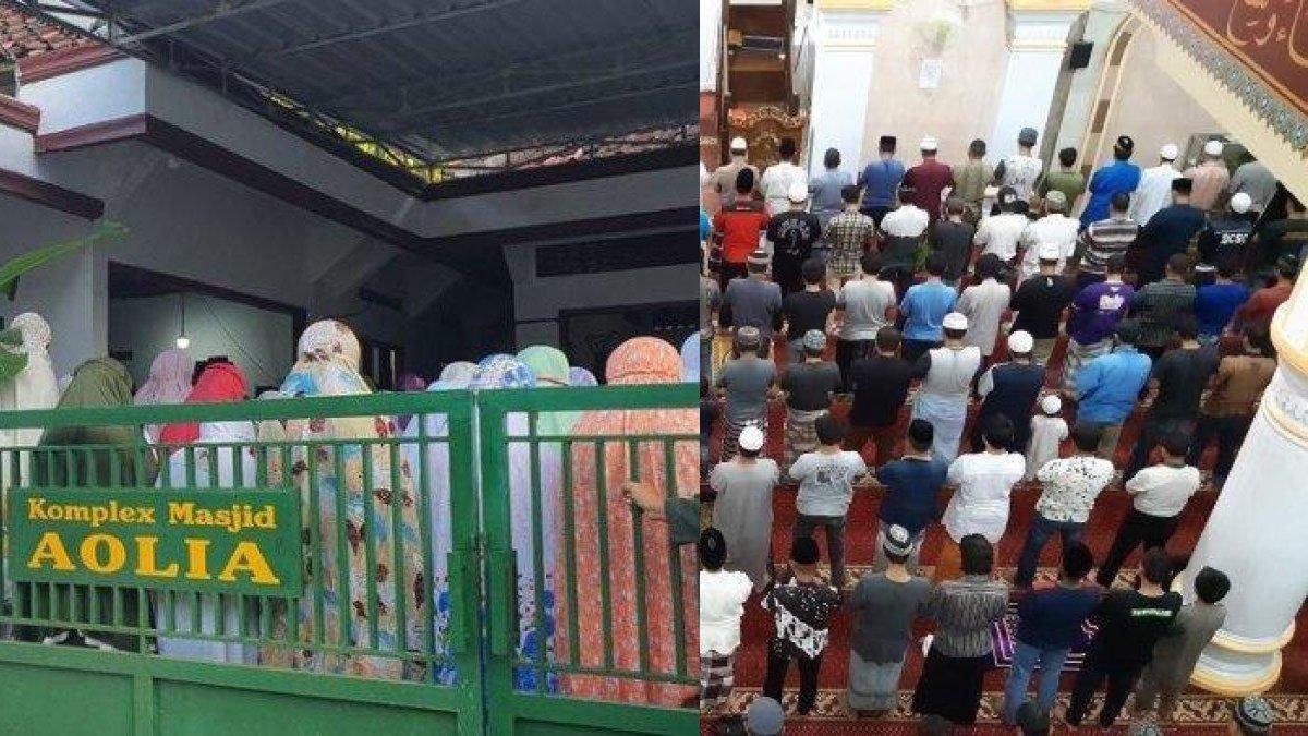 Jamaah Masjid Aolia di Gunungkidul, Daerah Istimewa Yogyakarta menggelar sholat Id hari ini, Jumat (5/4/2024