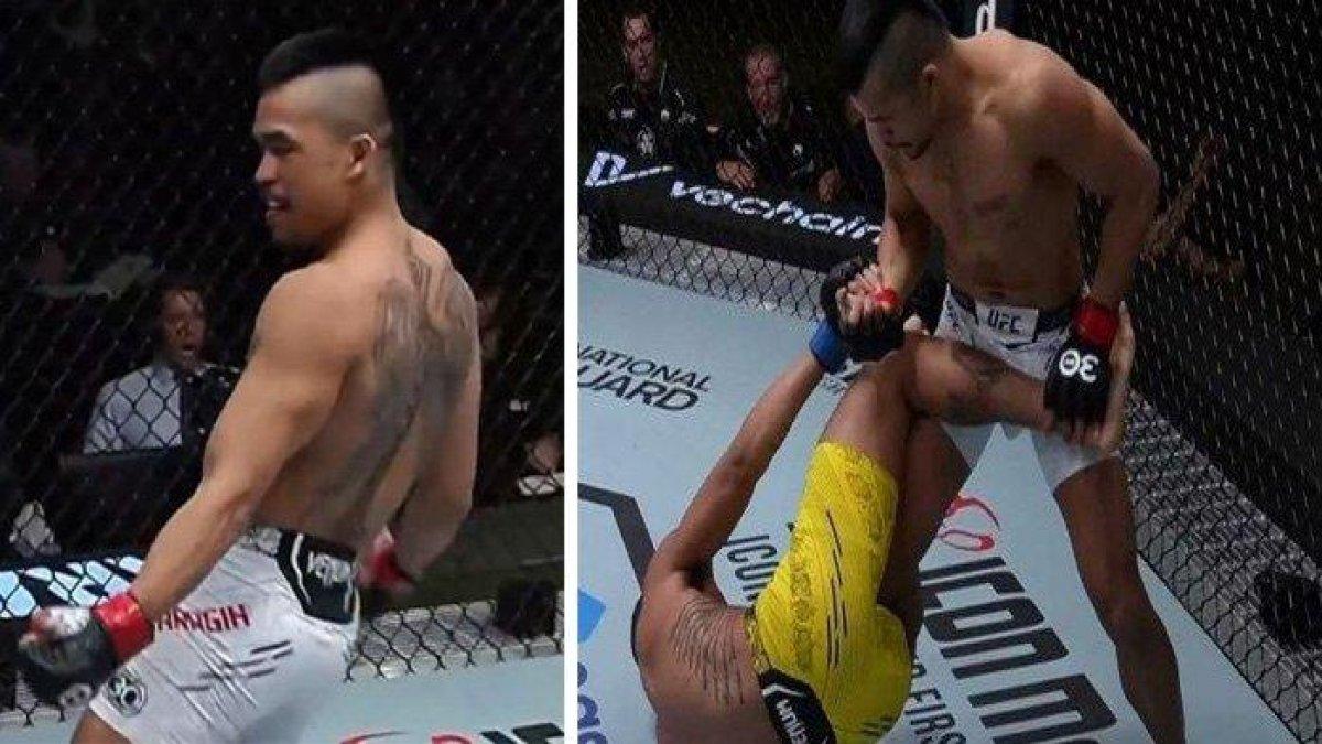 Jeka Saragih menang KO atas lawan Lucas Alexander di pertandingan UFC di panggung Vegas 82, Minggu (19/11/2023) dini hari.
