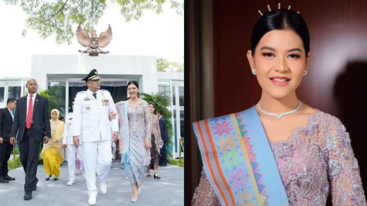 KAHIYANG AYU DI PELANTIKAN BOBBY,- Penampilan Kahiyang Ayu di momen pelantikan Bobby Nasution.