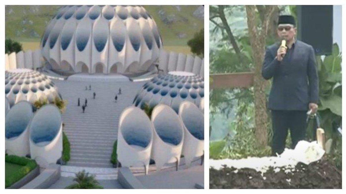 KARYA RIDWAN KAMIL,- Masjid Al Mumtadz karya Ridwan Kamil. Karya ikonik rancangan Mantan Gubernur Ridwan Kamil yang bisa menjadi rekomendasi destinasi liburan Lebaran 2025.