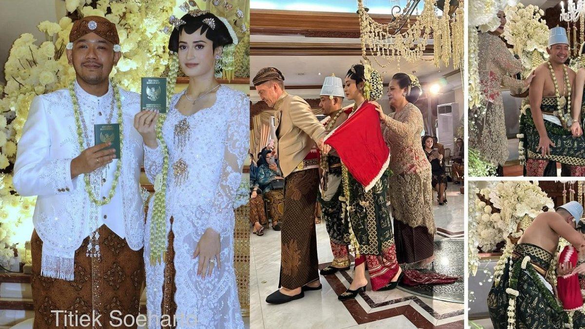 KELUARGA CENDANA MANTU - Foto pernikahan Haryo Putra Wibowo cicit Soeharto diunggah di Instagram @titieksoeharto pada Selasa (28/1/2025). Haryo Putra Wibowo merupakan anak Ari Sigit, menikah dengan Andrea Scherer pada 25 Januari 2025