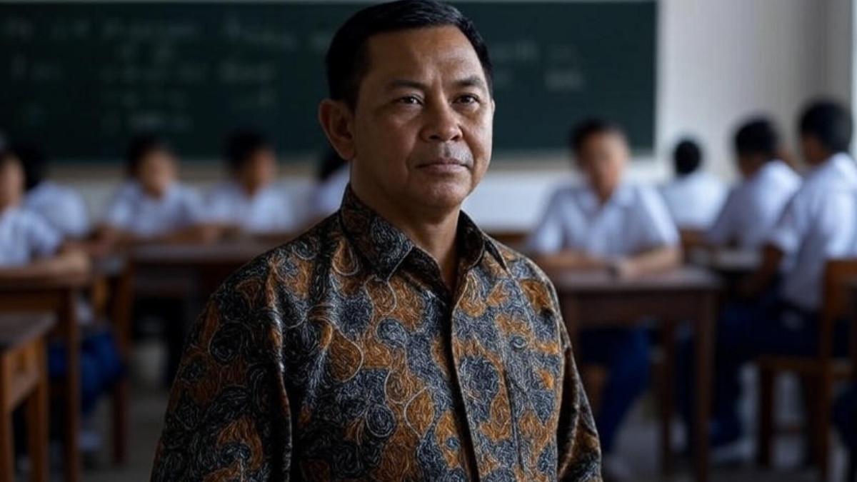 KUNCI JAWABAN 2025 - Ilustrasi guru sedang mengajar di kelas, berikut kunci jawaban Kunci jawaban Bahasa Indonesia Kelas 11 halaman 6 Kurikulum Merdeka.