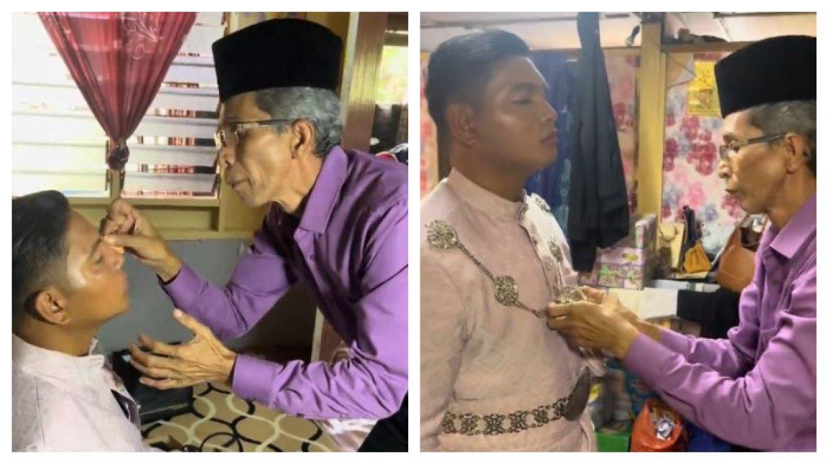 Kakek di Malaysia jadi perias pengantin pria