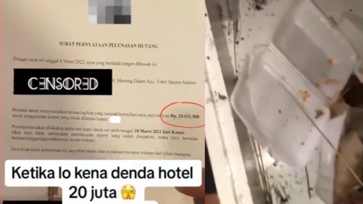 Kamar hotel berantakan dan kotor penuh sampah, pengunjung didenda Rp 20 juta