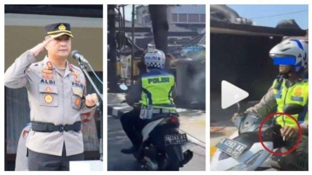 Kapolres Cimahi AKBP Aldi Subartono dan Aipda DS merokok sambil berkendara di Lembang, Bandung
