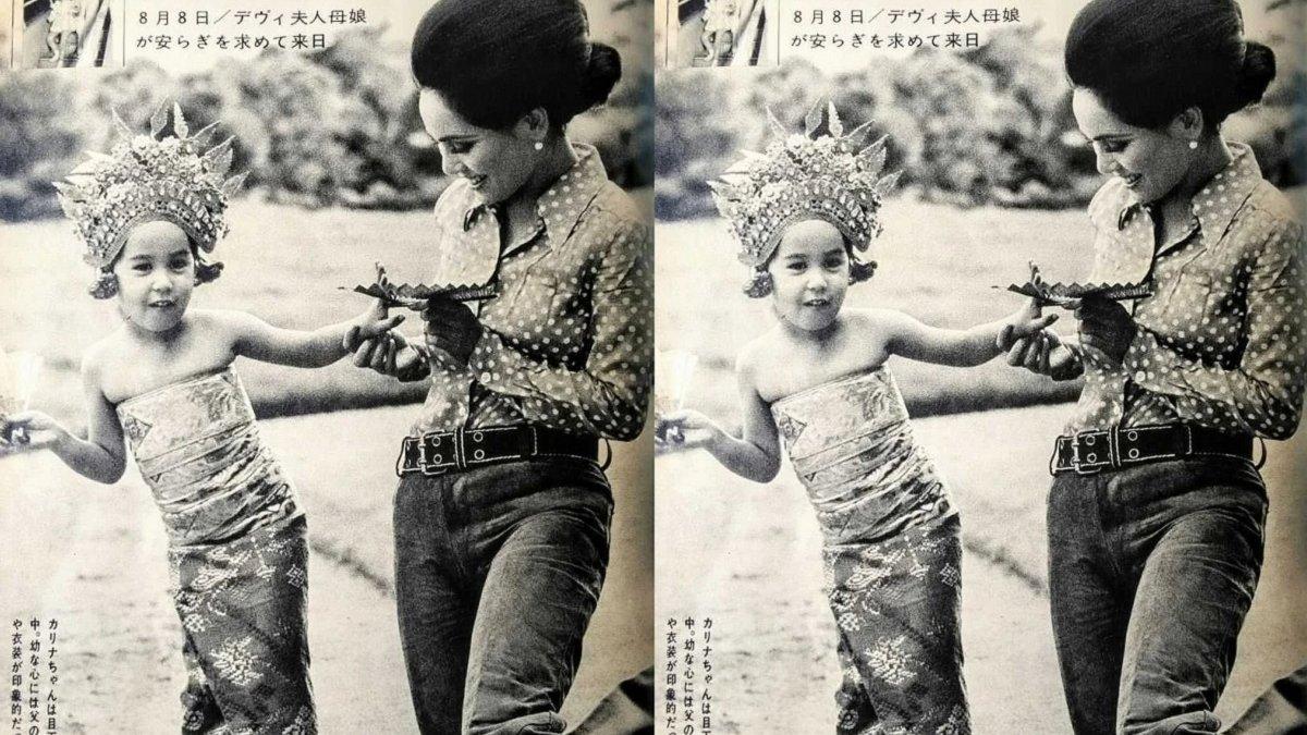 Kartika Sari Dewi kecil memakai busana Bali