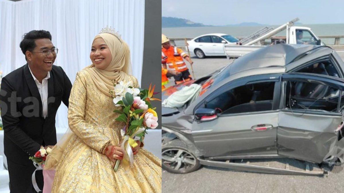 Kecelakaan jelang resepsi, pengantin wanita naik troli menuju pelaminan