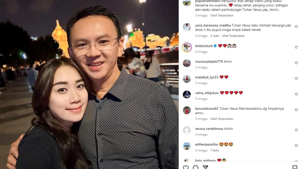 Kemesraan Ahok dan Puput Nastiti Devi