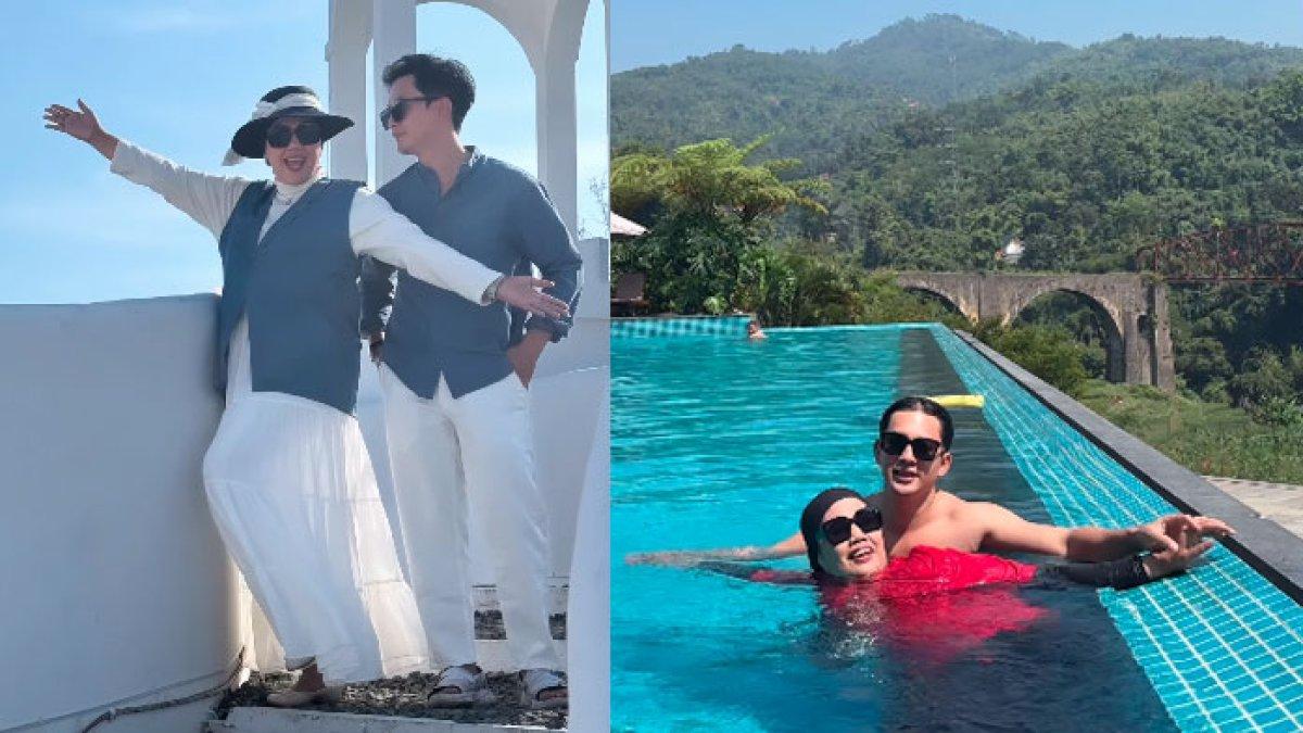 Kemesraan Elly Sugigi dan Kiki Farel saat liburan, pacaran?