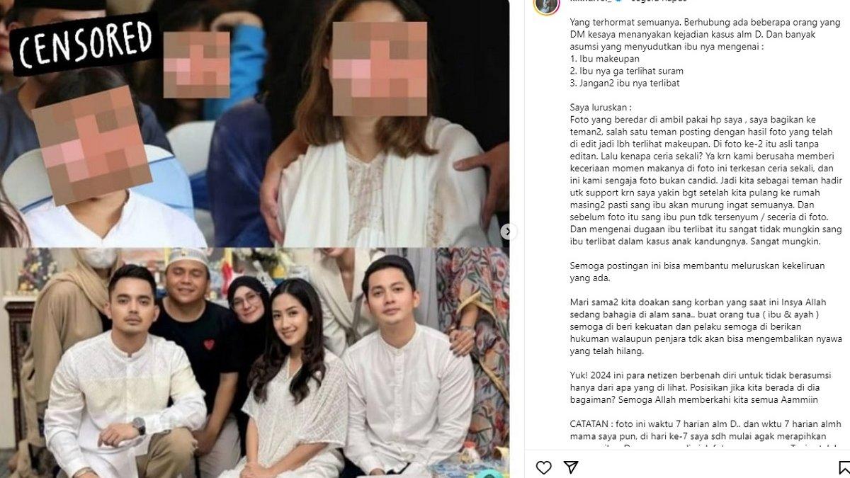 Kiki Farrel klarifikasi soal foto 7 harian Dante bareng Tamara Tyasmara