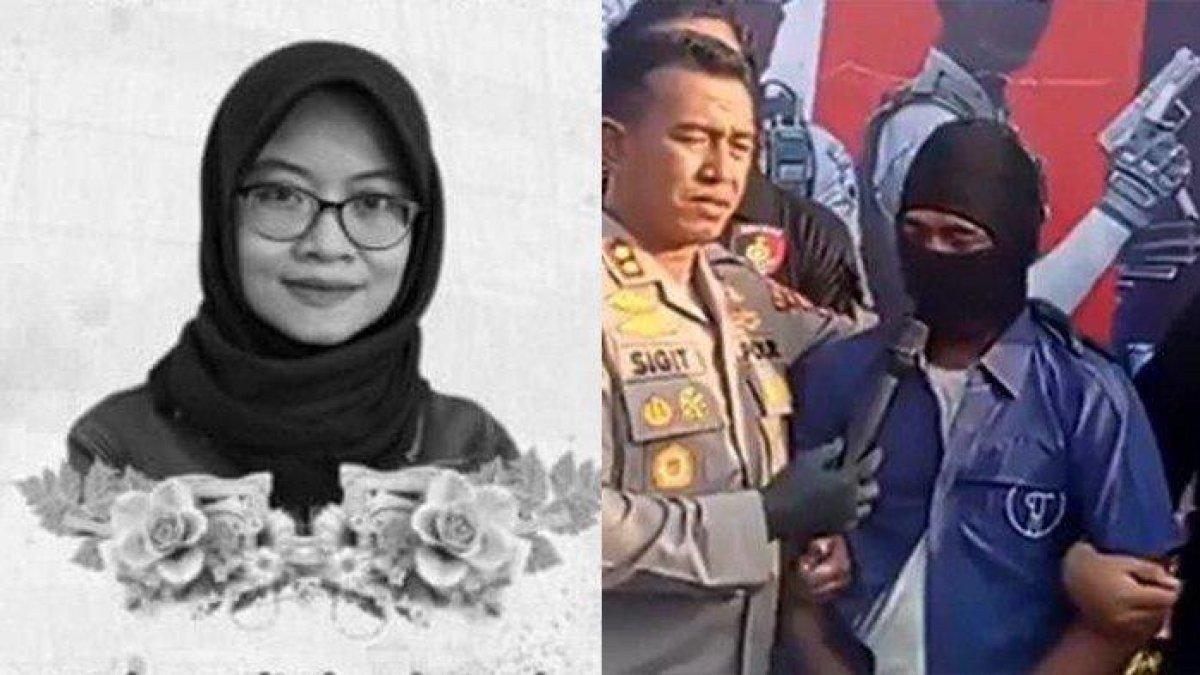 (Kiri) Wahyu Dian Silviani, dosen UIN Raden Mas Said Surakarta. (Kanan) Pelaku pembunuh Wahyu Dian Silviani saat sesi jumpa pers Polres Sukoharjo di Mapolres Sukoharjo, Jumat (25/8/2023). Terungkap, pembunuh Dosen UIN Surakarta ternyata kuli bangunan. Pelaku sakit hati karena hasil renovasinya dianggap jelek.