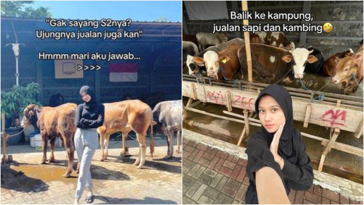 Kisah Azhyra lulusan S1 Manajemen, S2 Manajemen Bisnis dan pernah studi di Universitas Rikkyo, Jepang pilih jualan kambing dan sapi di kampung halaman.