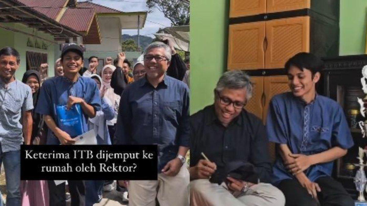 DIJEMPUT REKTOR - Kisah Devit Febriansyah (18), siswa SMAN 1 Bukittinggi, viral di media sosial setelah dijemput oleh Rektor Institut Teknologi Bandung (ITB). Devit adalah anak dari kuli angkut yang lolos SNBP di ITB.