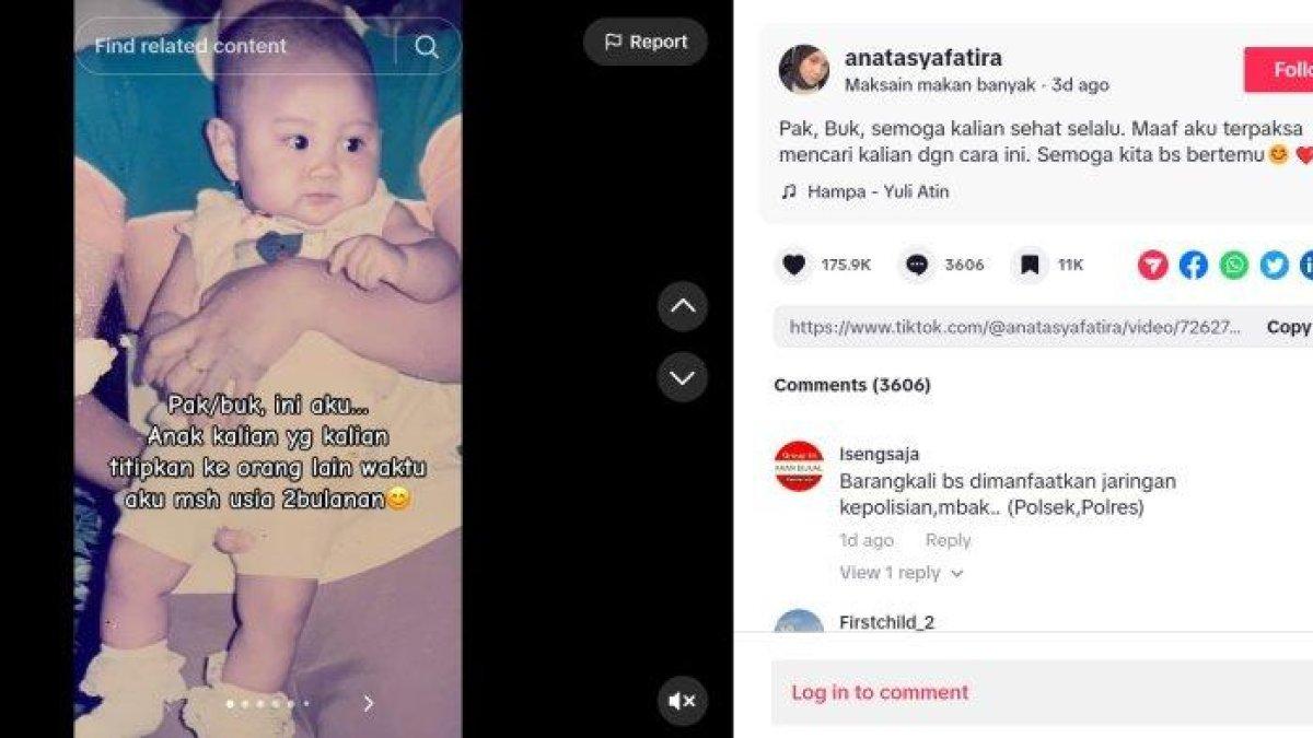 Kisah seorang perempuan mencari orang tua kandungnya melalui TikTok viral di media sosial.
