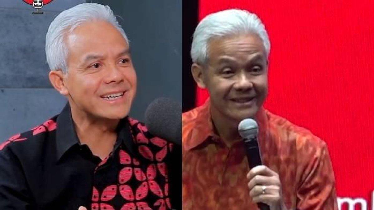 Kolase foto Capres Ganjar Pranowo.