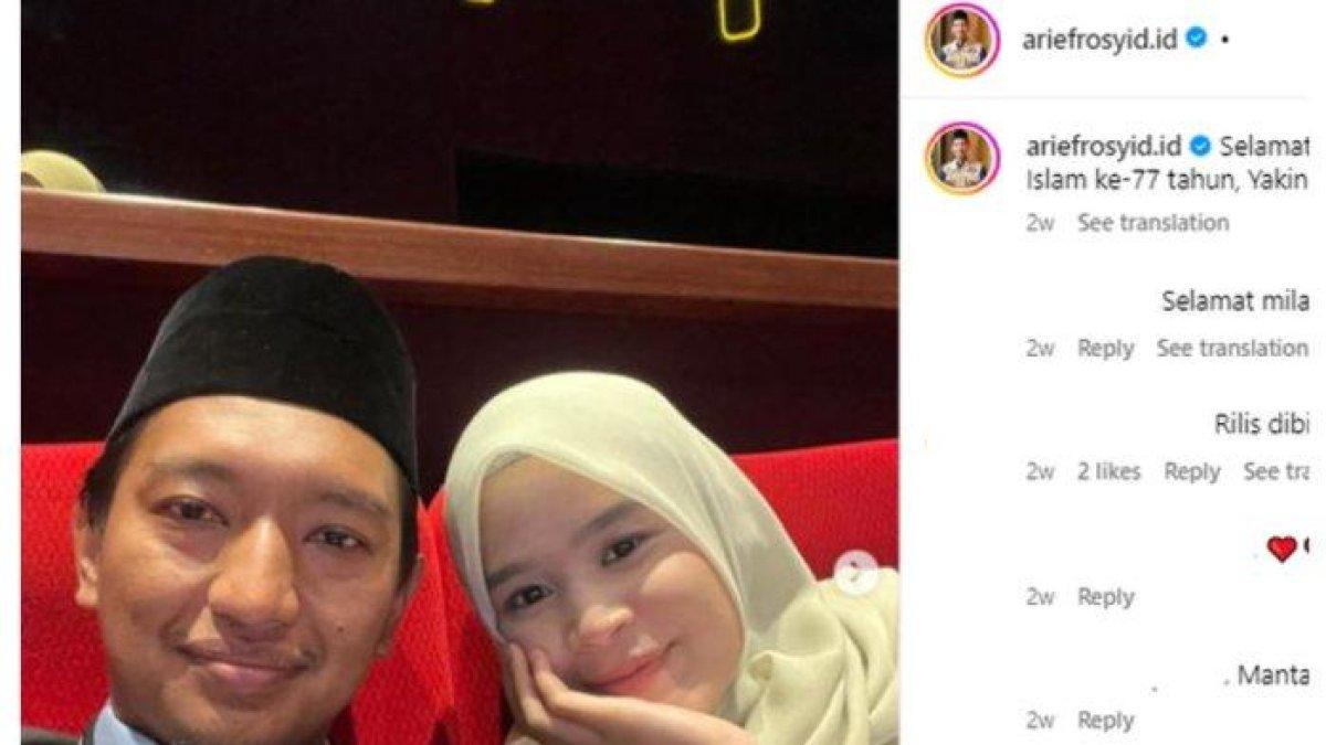 Komandan TKN Fanta Arief Rosyid Hasan (kiri) dan istrinya, Siti Zahra Aghnia (kanan).