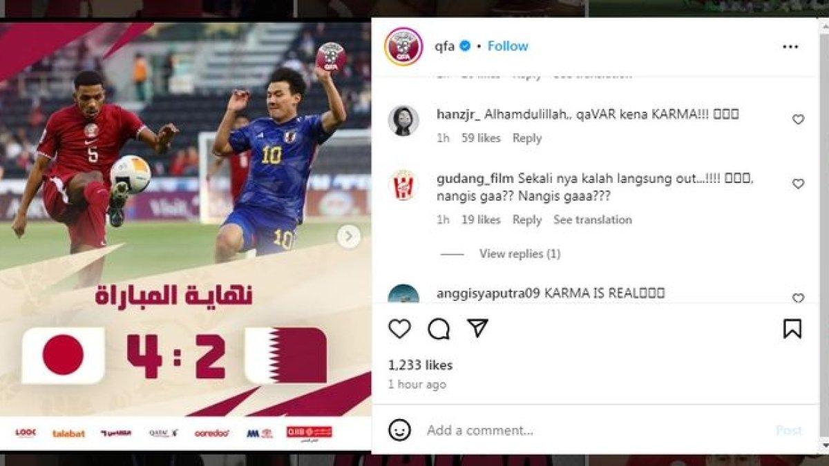 Komentar netizen Indonesia di kolom komentar postingan Instagram resmi Qatar.