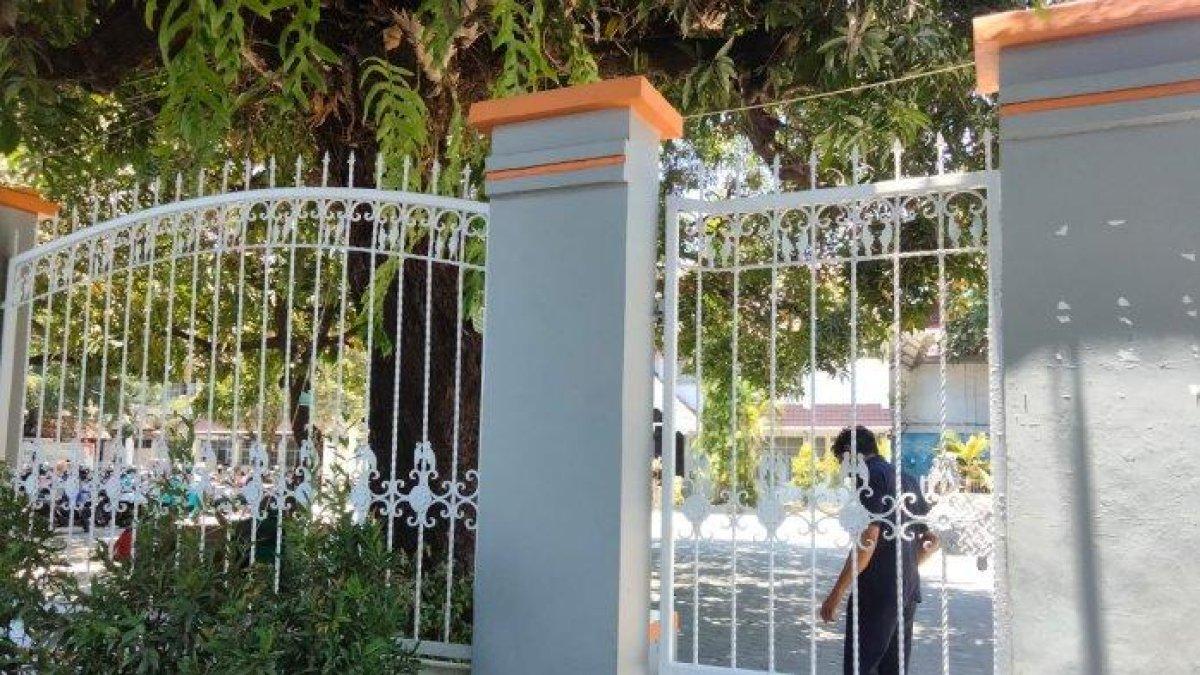 Kondisi SMA Negeri 17 Makassar setelah ribut-ribut aksi demonstrasi siswa tuntut kepala sekolah dicopot Senin (16/10/2023).
