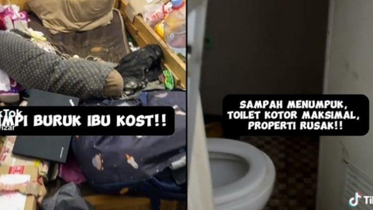 Kondisi kamar penghuni kos yang diduga idap hoarding disorder