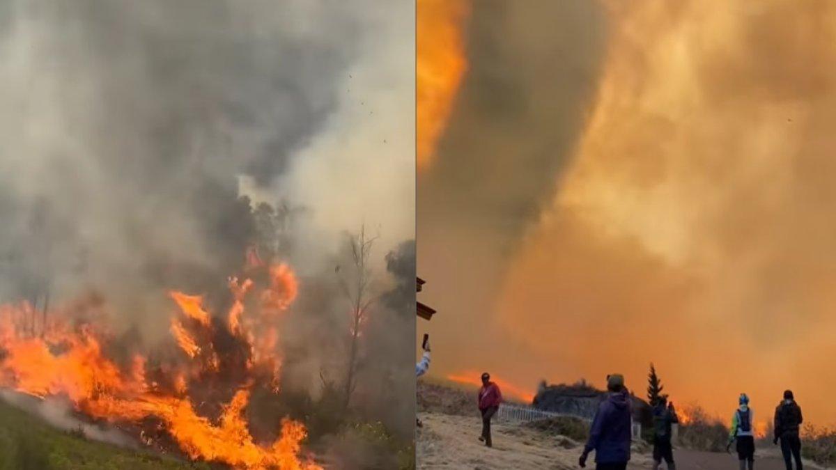 Kondisi kebakaran di Bromo.