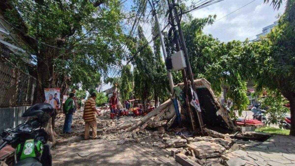 Kondisi tembok SPBU yang roboh dan sebabkan tiga orang meninggal dunia di Tebet