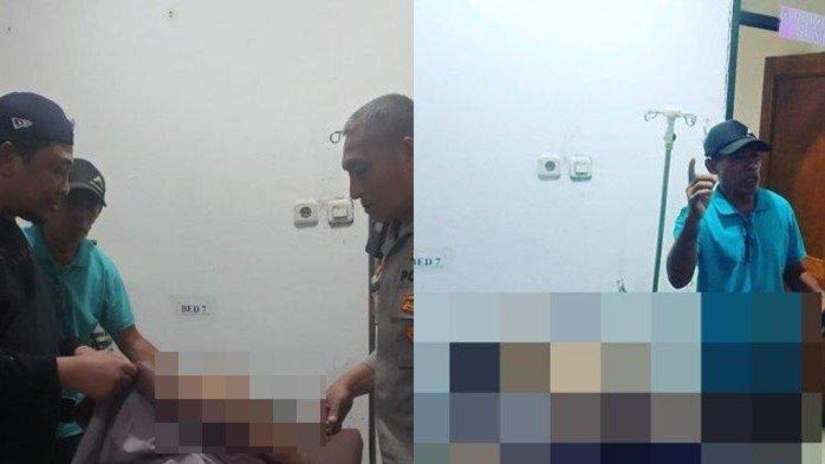 Korban pembunuhan anak kandung saat dilarikan ke RS Siti Maryam, Manado