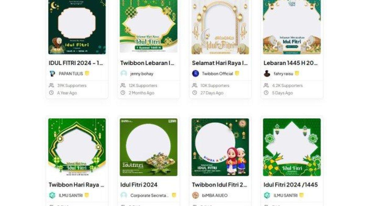 Kumpulan link Twibbon Idul Fitri 2024 gratis tanpa watermark yang bisa dibagikan ke media sosial.